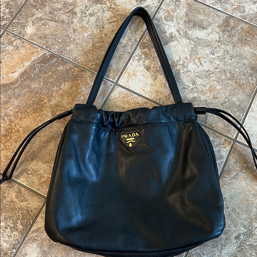 Prada Black Leather Shoulder Bag